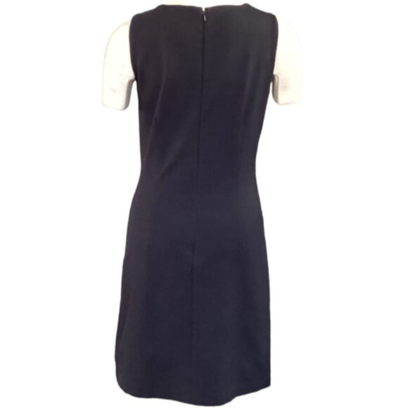 Isabella Bird Sz M Sleeveless Square Neck Fitted Black Dress LBD Minimalist 24P - Picture 4 of 7